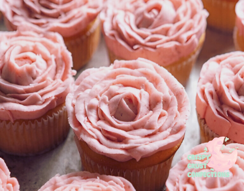 Strawberry and Rose Cupcakes