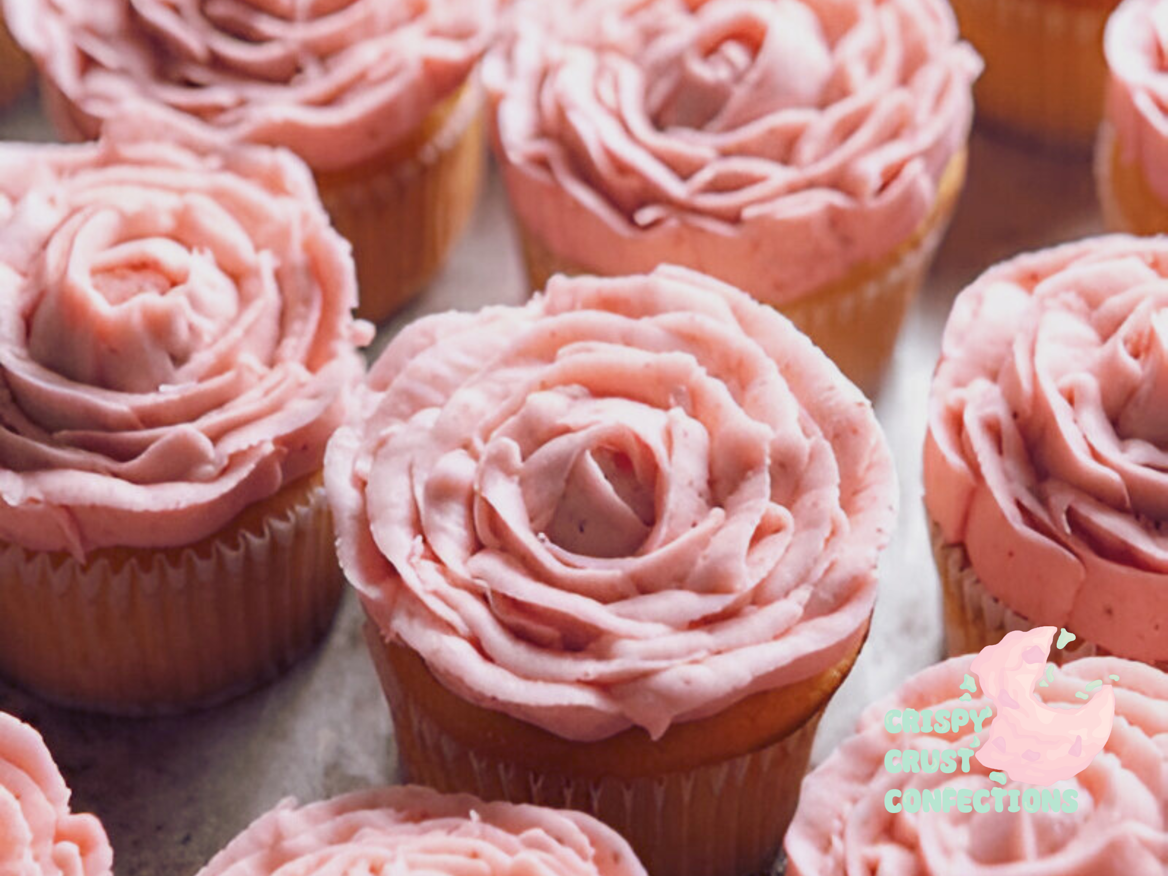 Strawberry and Rose Cupcakes